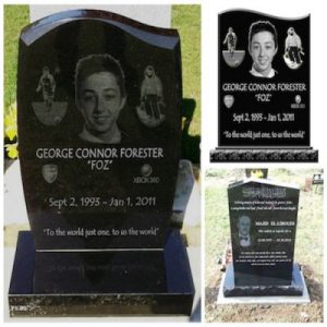 Bespoke memorials uk, unique laser etched granite, headstones with photos